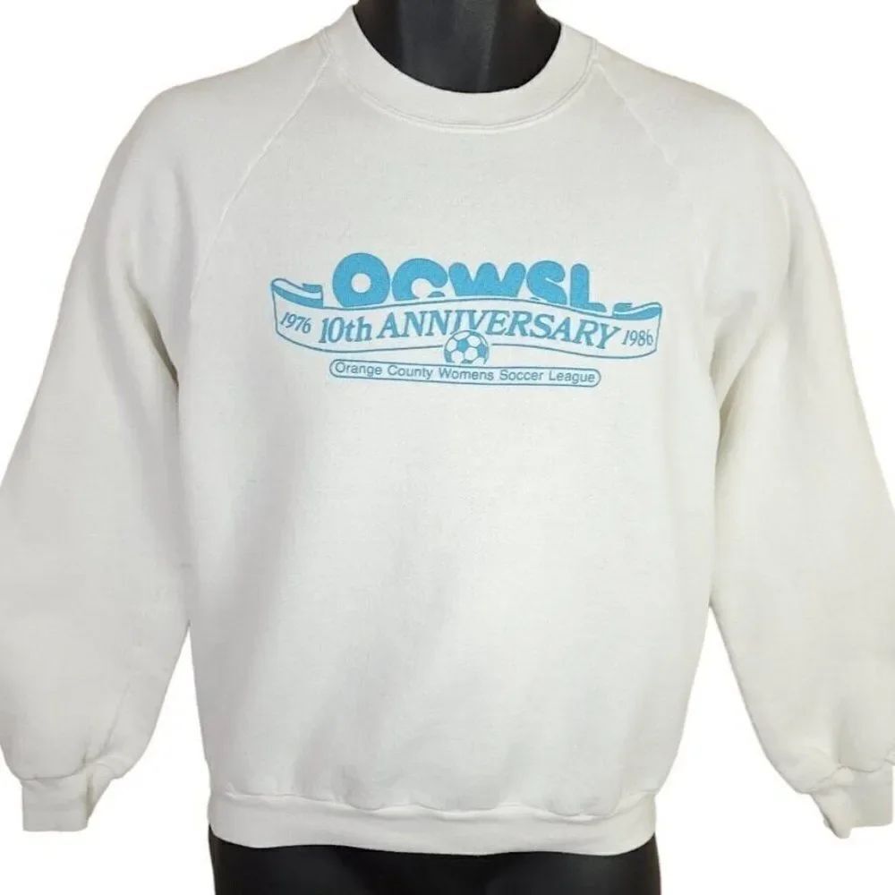 Soccer Sweatshirt Vintage 80s Orange County Womens Soccer League Made In USA Men